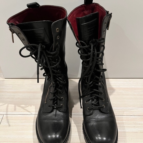 Marc by Marc Jacobs Black Leather Combat Boots - Picture 1 of 5